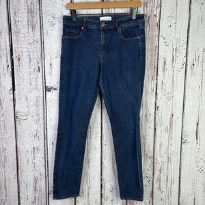 LOFT Size 28/6 Curvy Skinny Jeans Dark Wash Mid Rise 5-Pocket Design Stretch